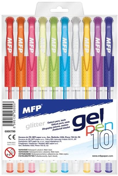 MFP Gelové pero set GLITTER 10 ks GG1068-10