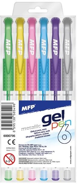 MFP Gelové pero set METALIC 6 ks GM1038