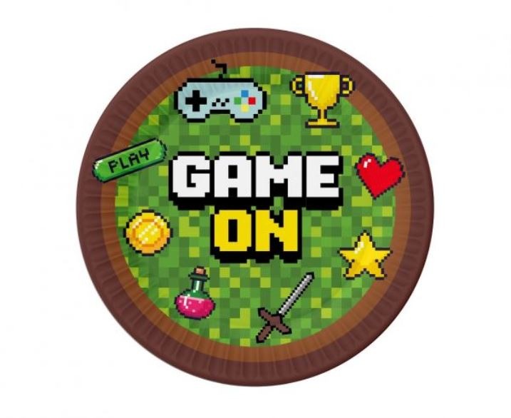 Papírové talíře pixel - minecraft 18cm - 6ks