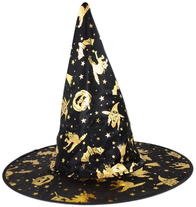 Klobouk dětský čarodějnice/čaroděj - halloween - 27 cm