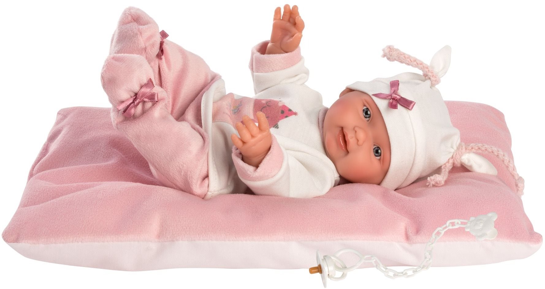 Llorens 26312 New Born Holčička - realistická panenka miminko s celovinylovým tělem - 26 cm