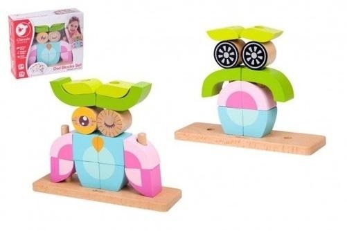 Teddies Skládanka Sova dřevo 19ks