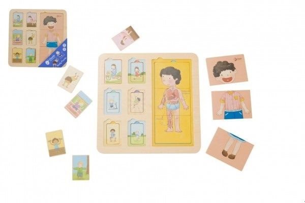 Teddies Puzzle deskové dřevěné lidské tělo/sport