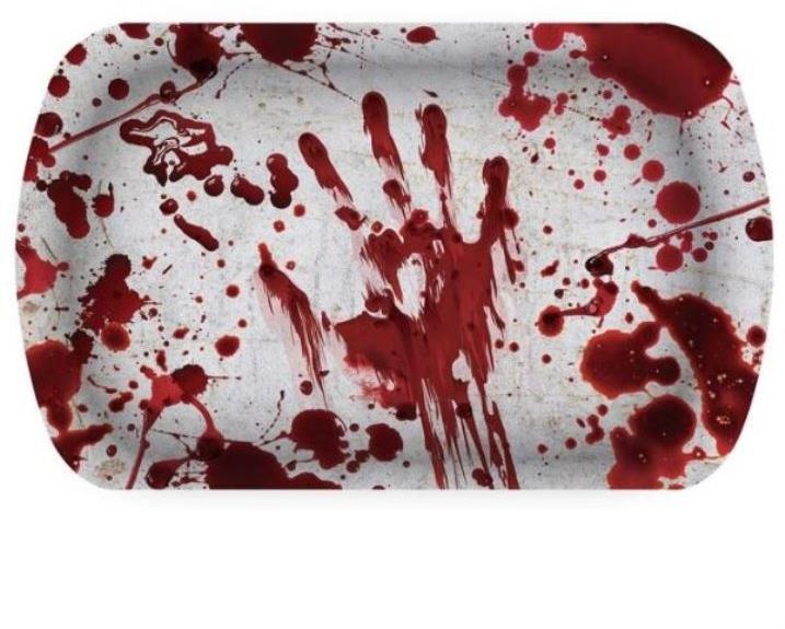 Halloween Plastový tác s krvavými otisky