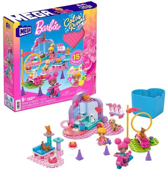Mega Construx Barbie color reveal Trénuj a pečuj o mazlíčky