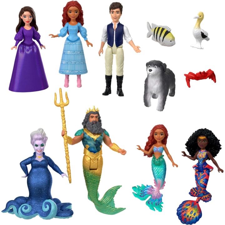 The Little Mermaid sada malých panenek a kamarádů ze země a moře