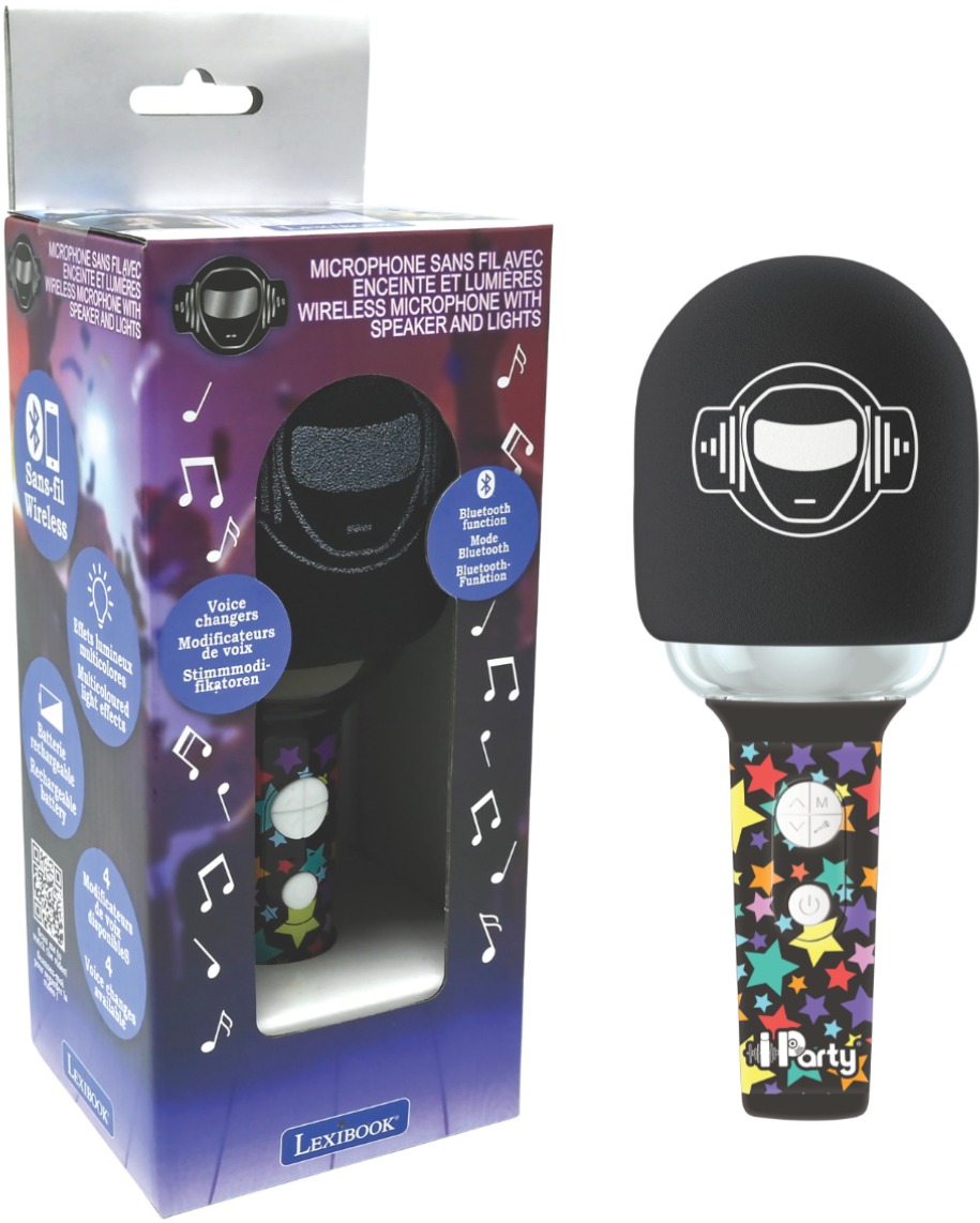 Bluetooth/Bezdrátový Karaoke Mirofon se zvukem a světelnými efekty