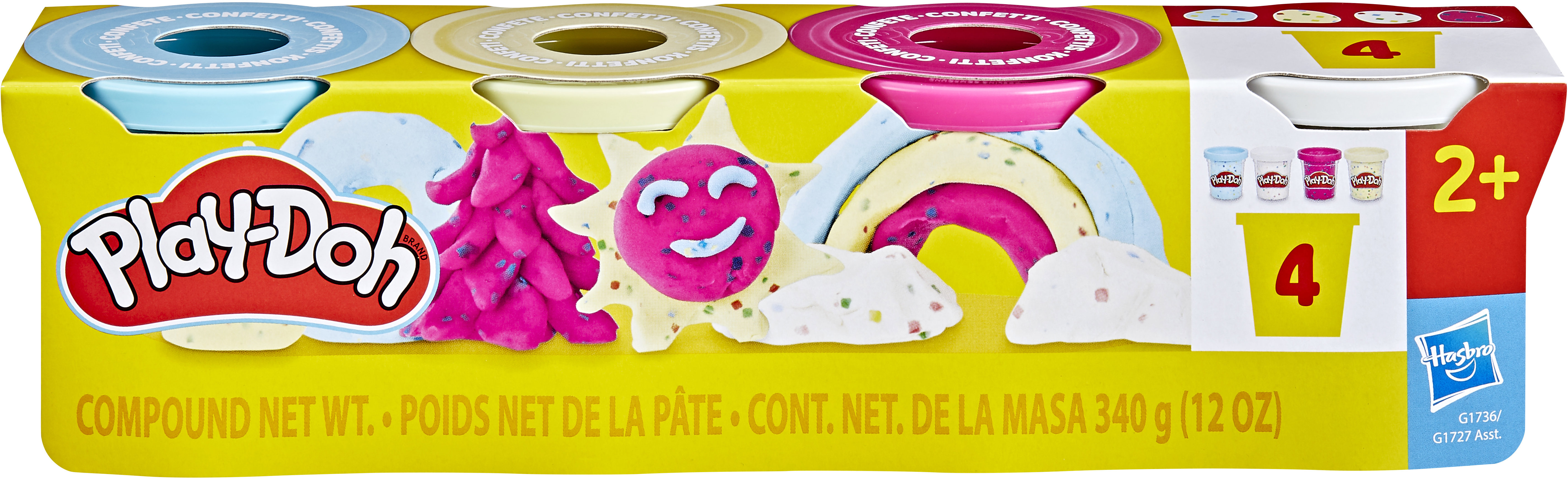 Hasbro Play-Doh 4ks Kelímků Speciální Hmoty s Konfetami