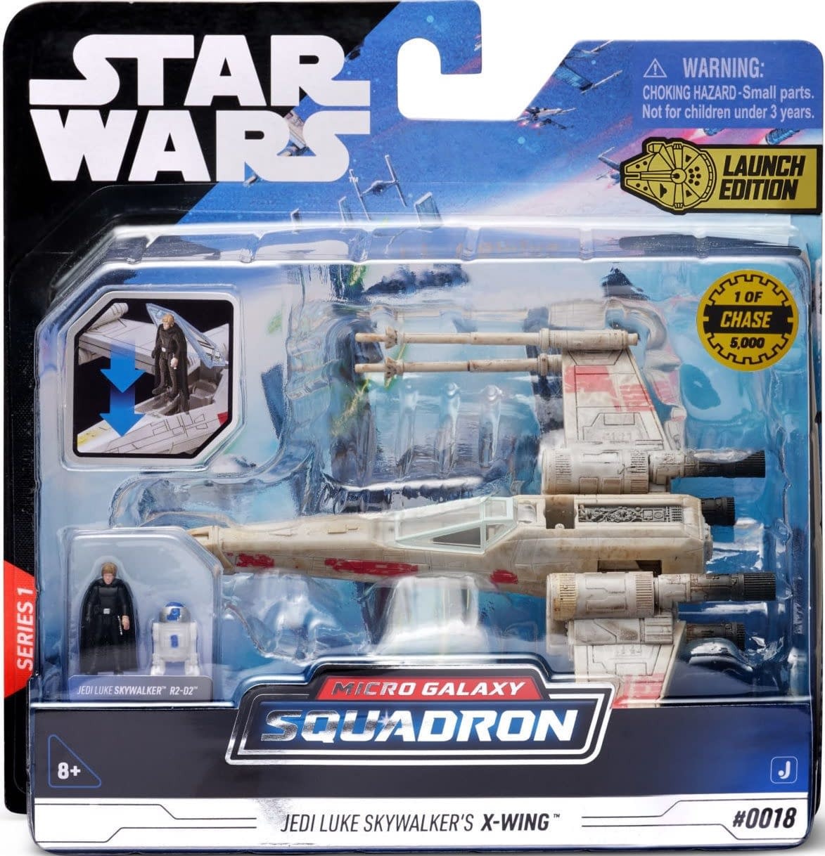 Star Wars figurka 13 cm - X-Wing (Red Five) + Jedi Luke Skywalker a R2-D2