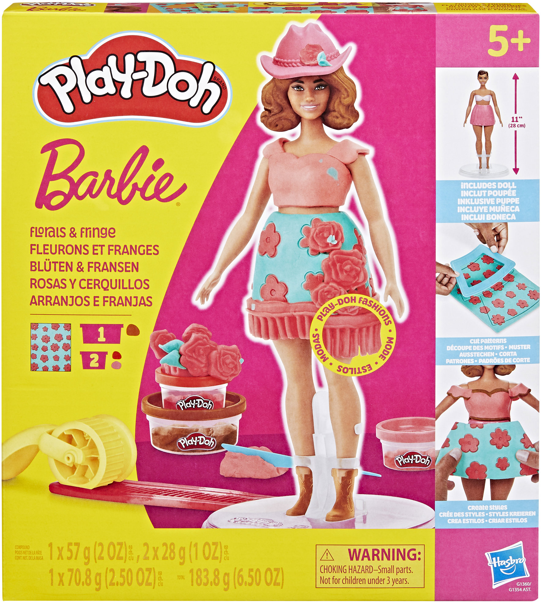 Play-Doh Barbie Návrhář Květiny a Třásně Panenka s Příslušenstvím