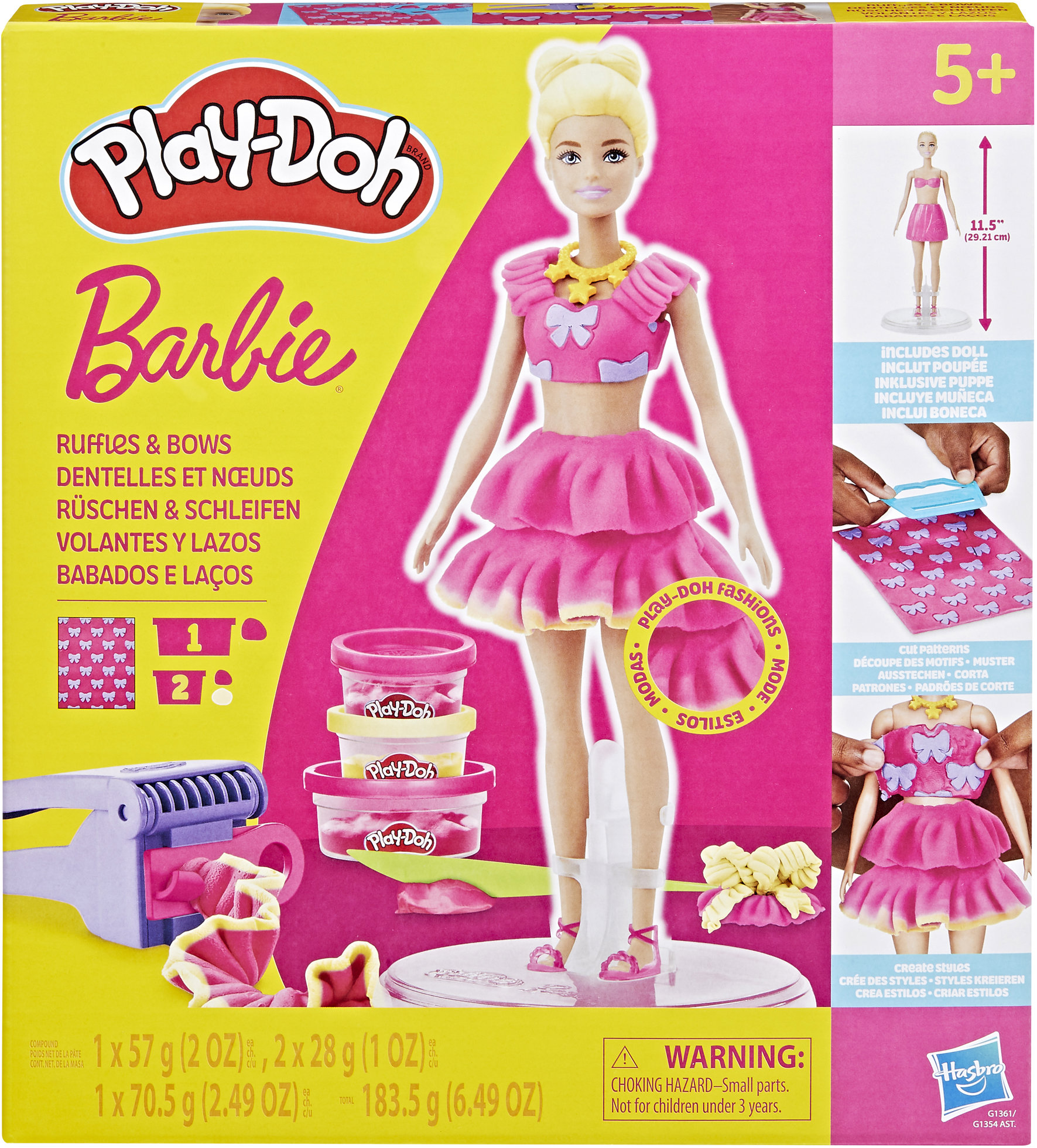 Play-Doh Barbie Návrhář Volánky a Mašličky Panenka s Příslušenstvím