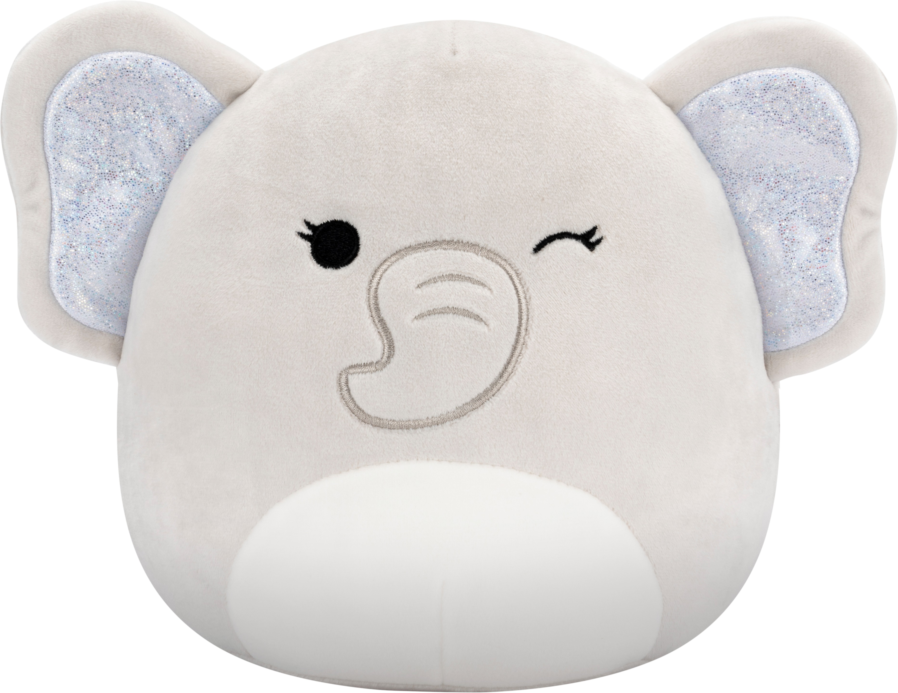 Squishmallows Cherish – mrkající šedý slon s třpytivýma ušima
