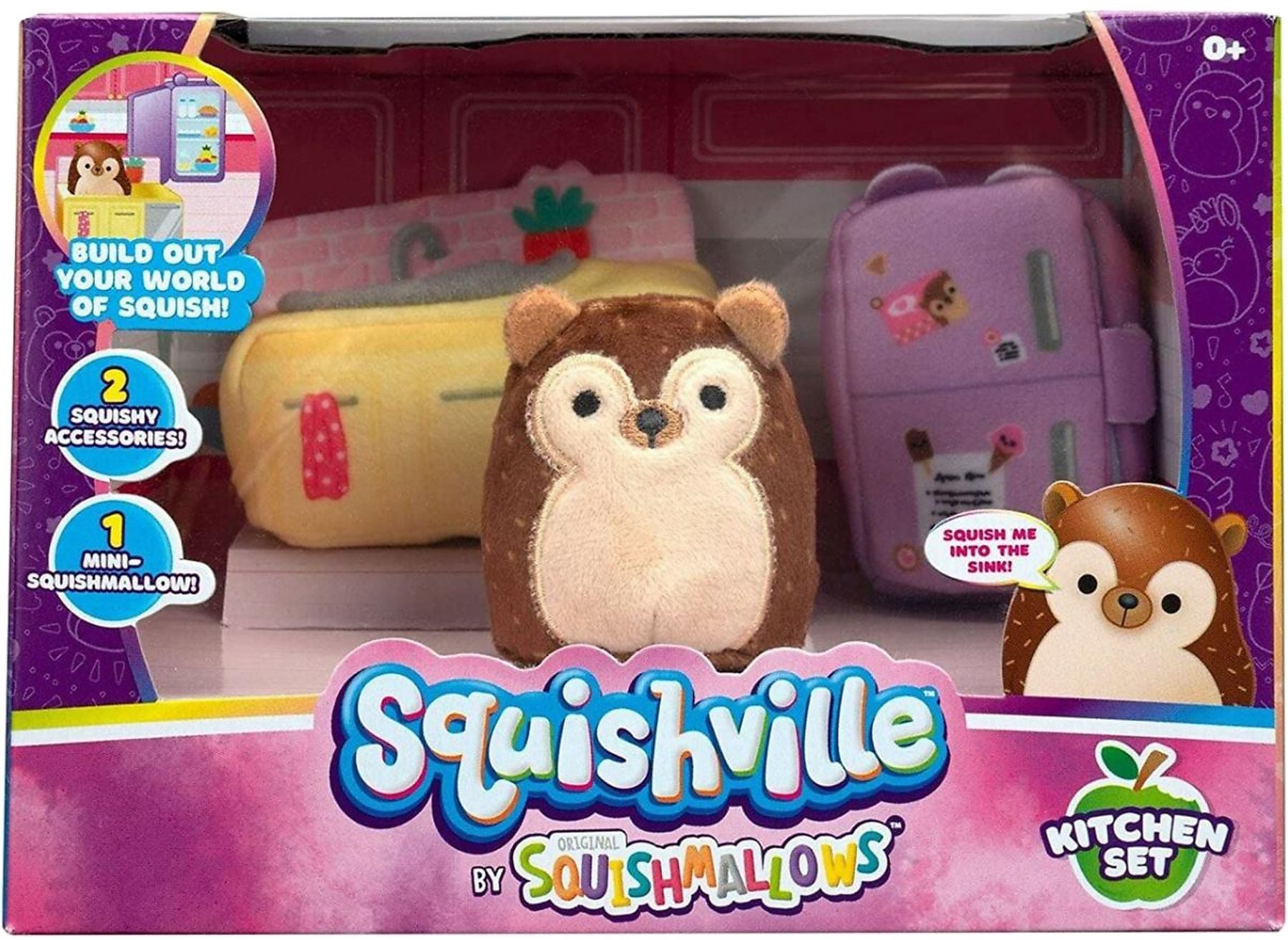 Squishville mini plyšový herní set – kuchyňský set
