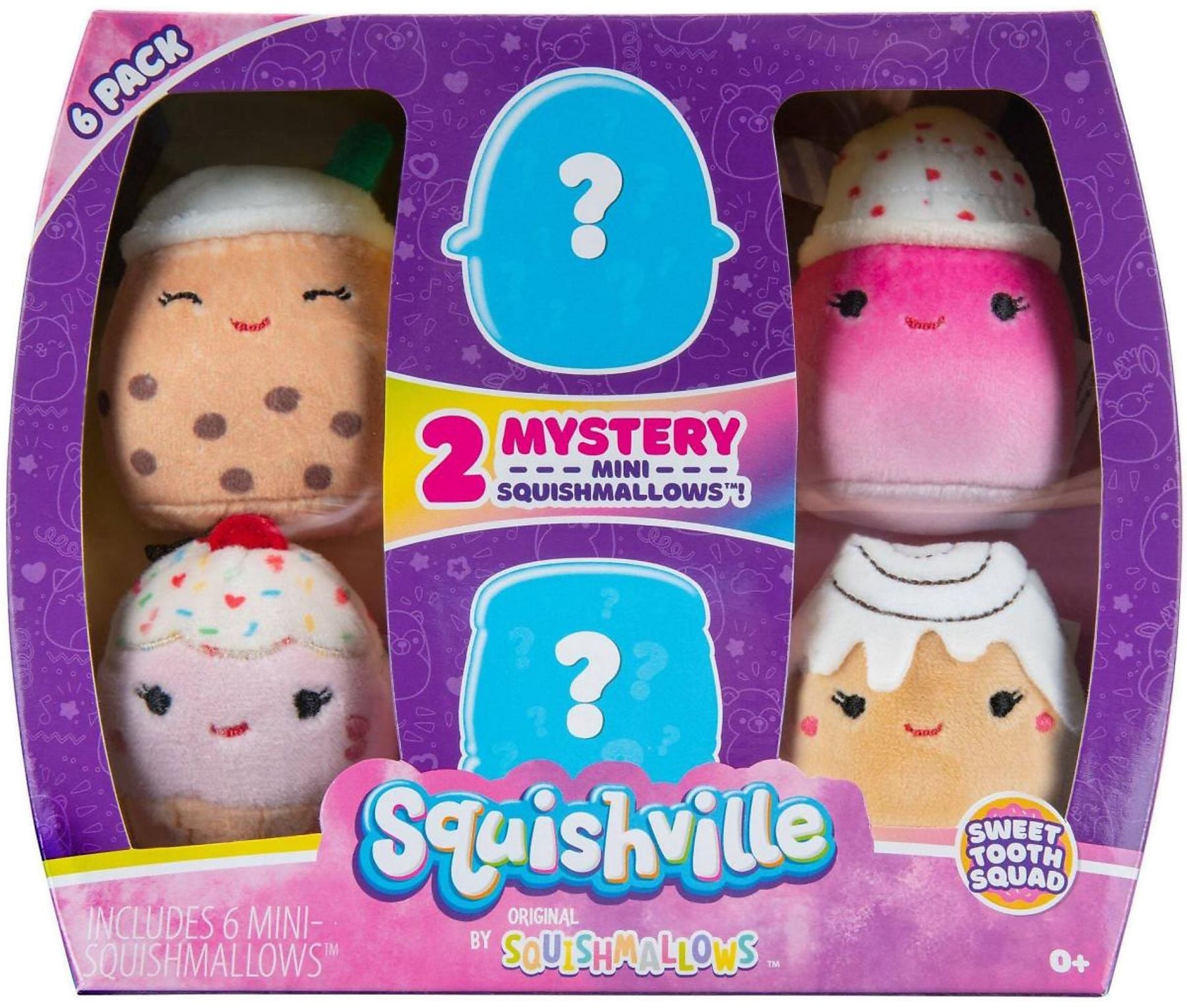 Squishville Sweet Tooth mini plyšáci 6 ks (2 tajemné postavičky)