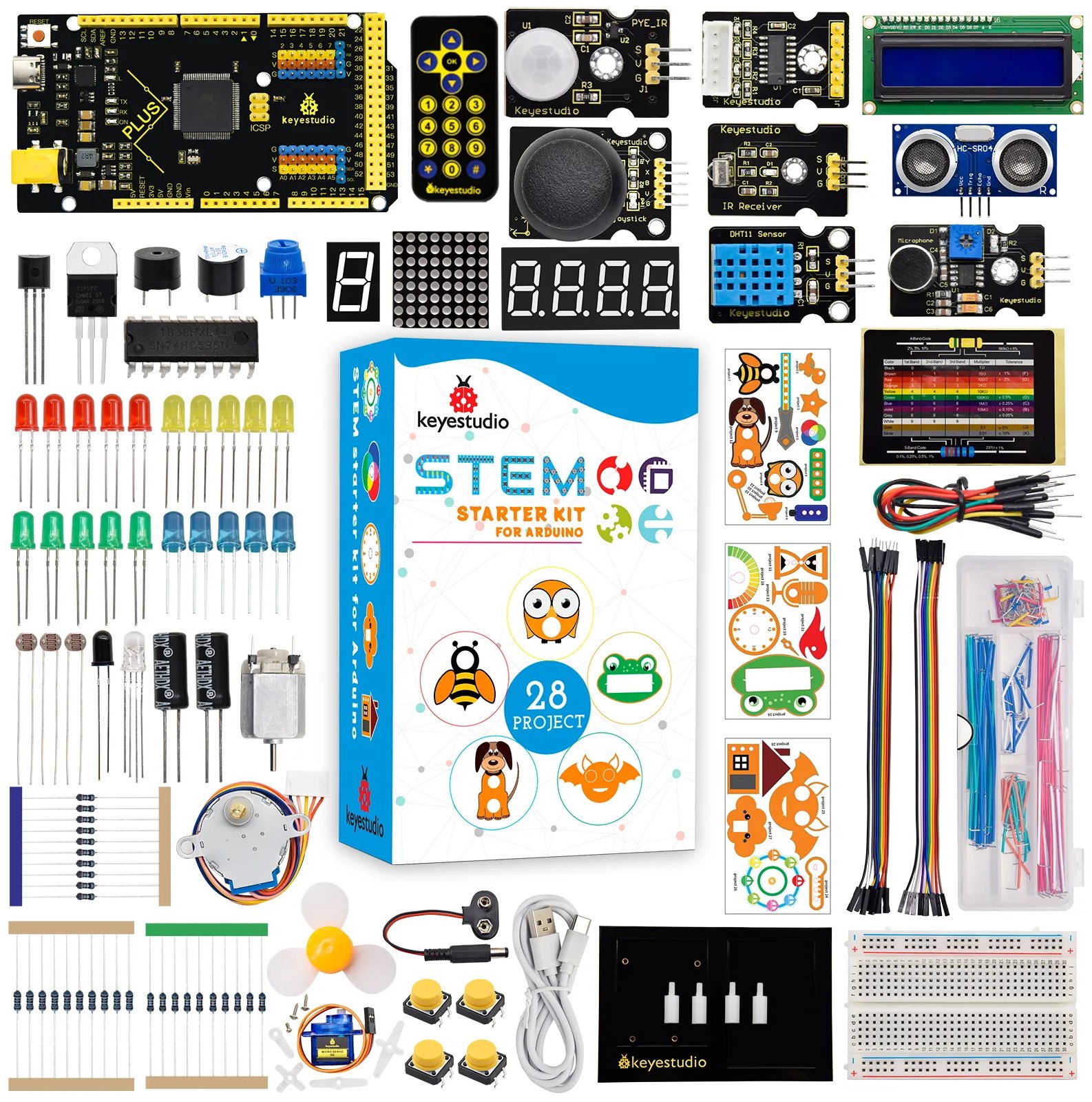 Keyestudio Keyes Arduino STEM startovací sada + 2560 Plus board