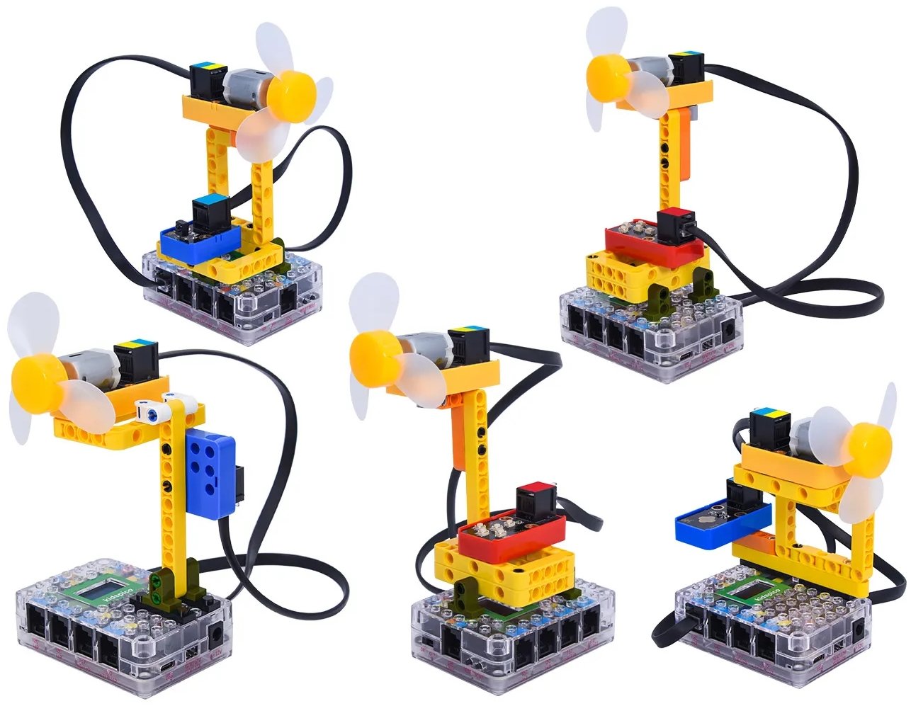 Keyestudio Arduino KidsBits serie staveb. kostek STEM Smart Fan Kit + uno deska