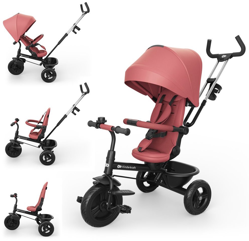 Kinderkraft Tříkolka Aston 2 Plus Pink, 9 m+