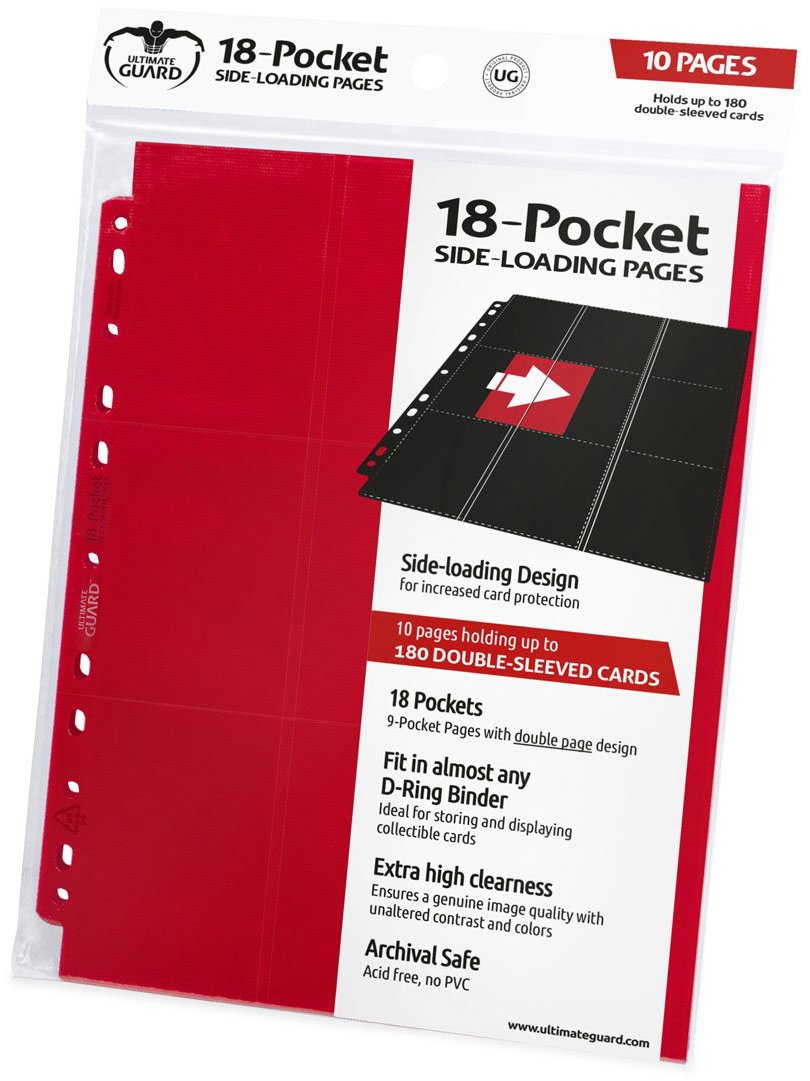 Ultimate Guard - 18-Pocket Side-Loading Pages (červené) - set 10 ks