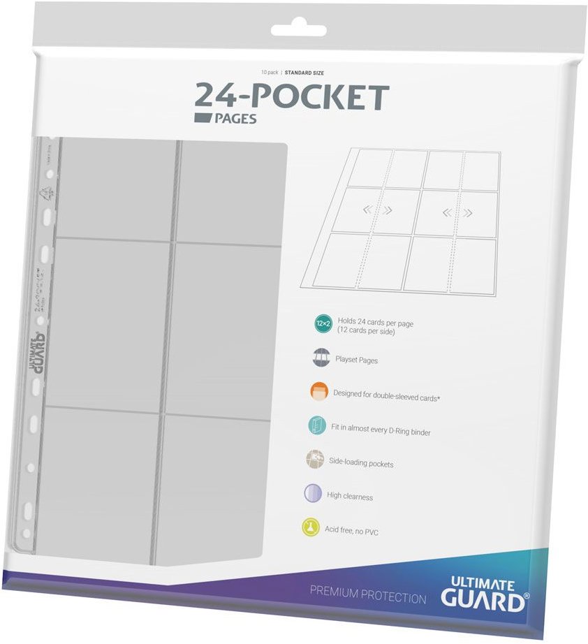Ultimate Guard 24-Pocket QuadRow Pages Side-Loading Clear (set 10 ks)