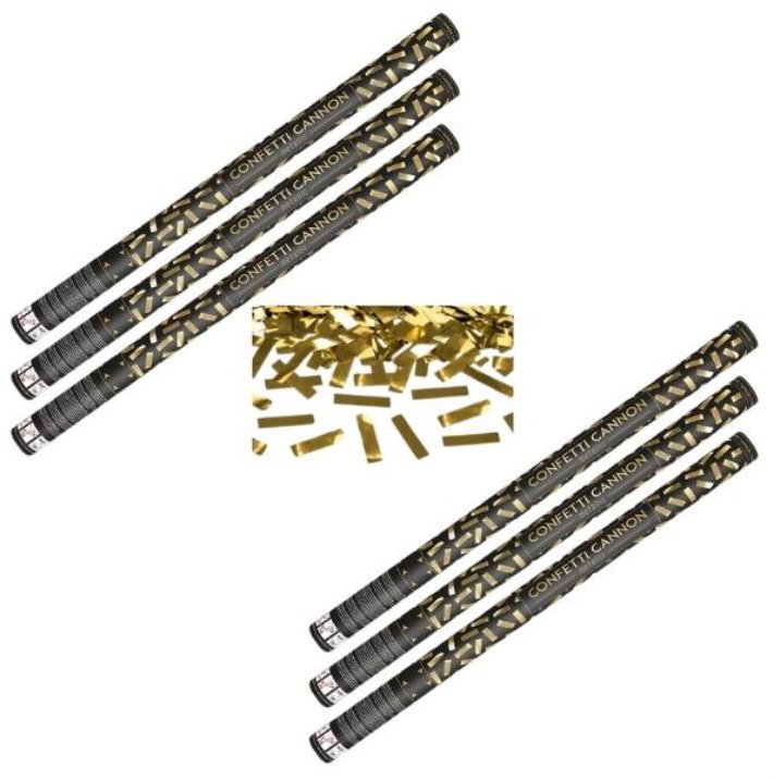 Párty konfety Sada 6 ks, 80 cm, zlaté metalické silvestr