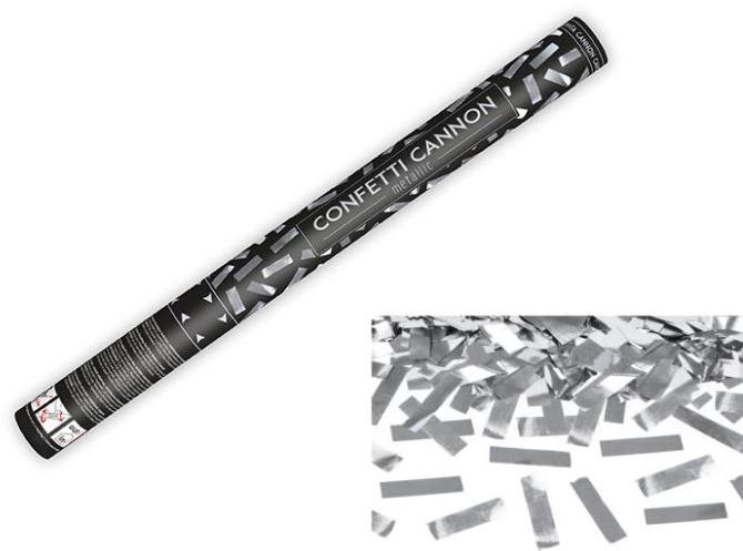 Párty konfety 60 cm - stříbrné metalické - silvestr