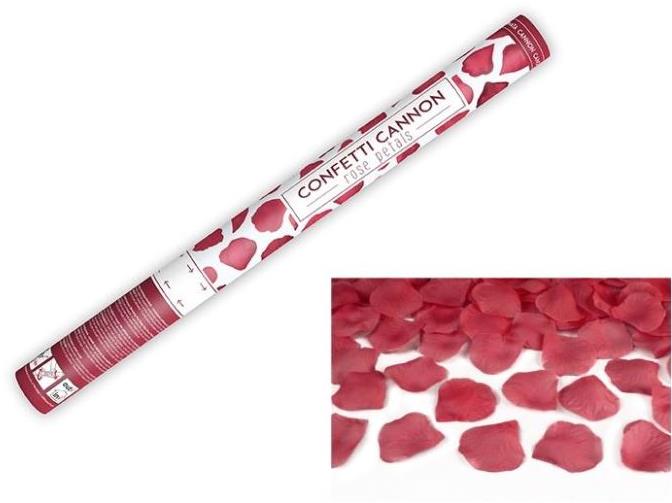 Párty konfety 60 cm - okvětní lístky - rudě červené - svatba / valentýn