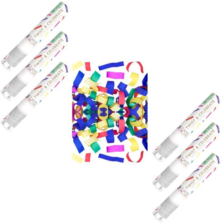PARTYDECO Konfety mix barev - barevný papír 6 ks, 20 cm