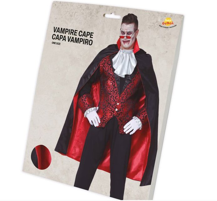 GUIRCA Upíří plášť černý s červenou podšívkou, 115 cm, unisex