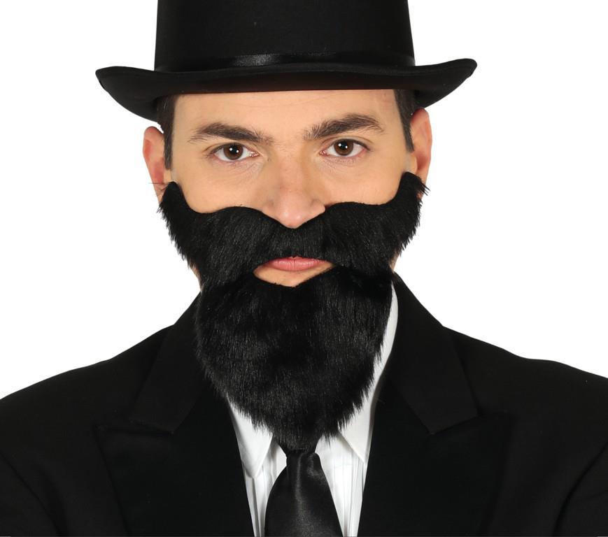 GUIRCA Černé lepící vousy s knírem