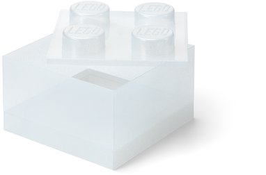 LEGO úložný box s víkem, třpytivě průhledný