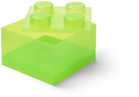 LEGO úložný box s víkem, průhledně zelený