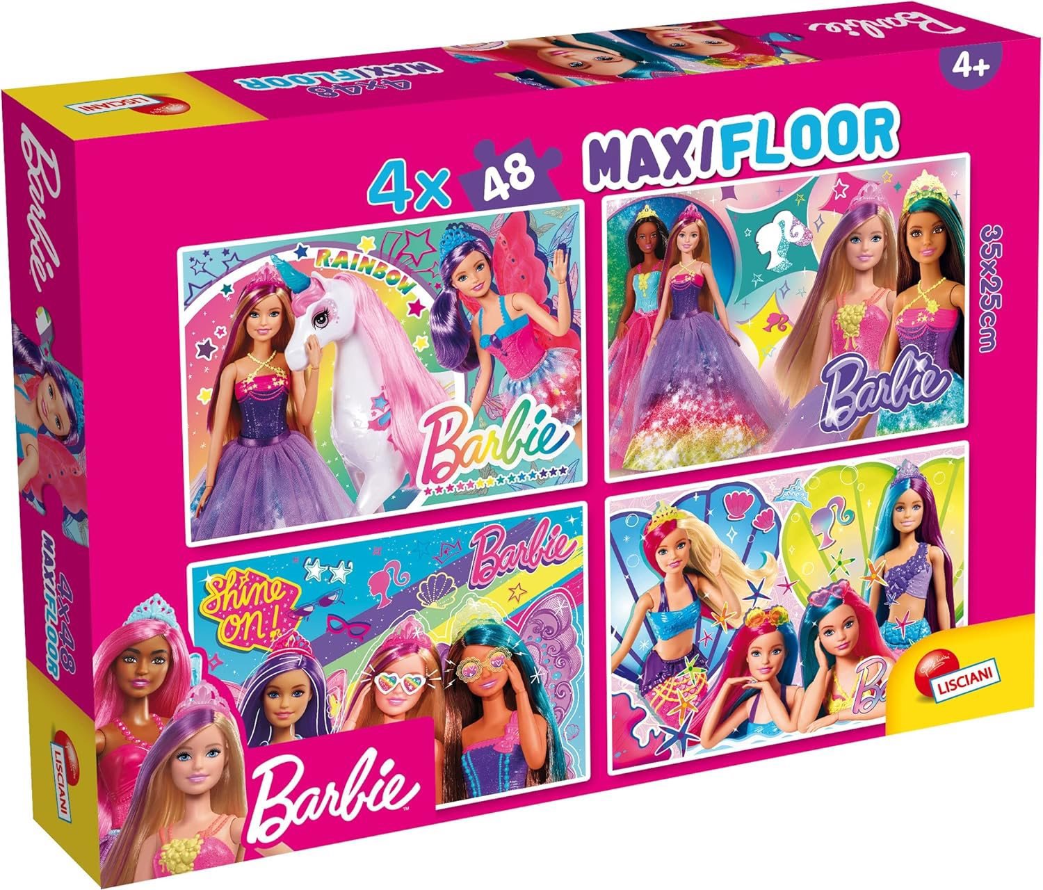 Lisciani Puzzle MAXI 4 × 48 dílků Barbie 4v1