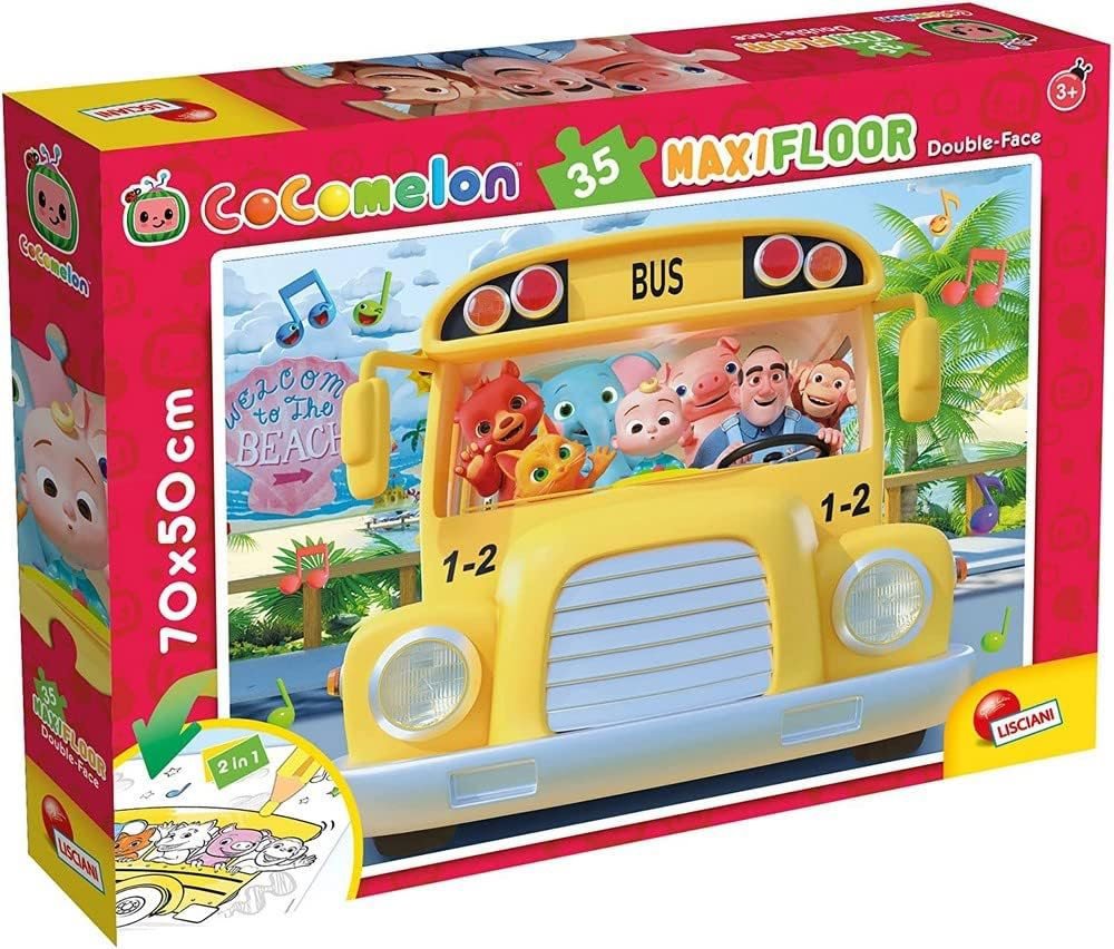 Lisciani Oboustranné puzzle MAXI 35 dílků Cocomelon (s omalovánkou)