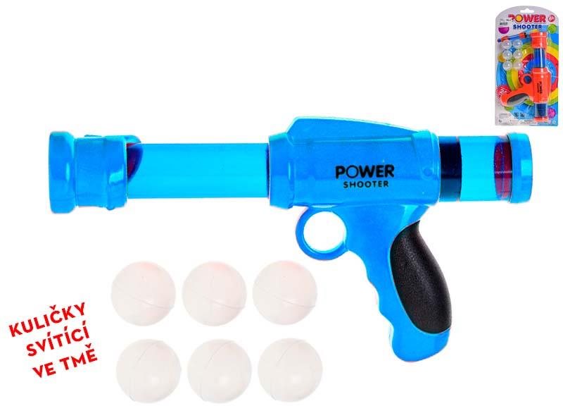 Pistole, 26 cm, na kuličky svítící ve tmě 6 ks