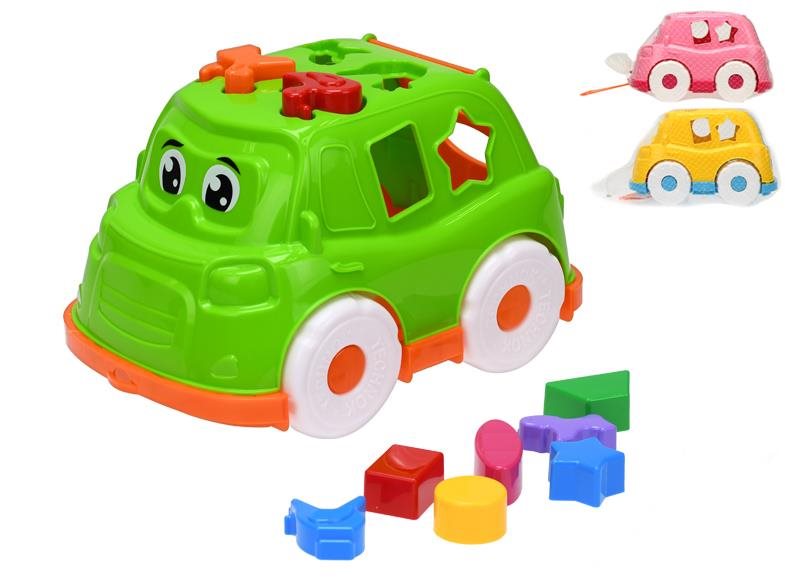Mikro-trading Auto/vkládačka 25,5 cm, 2v1 geometrické tvary a zvířátka