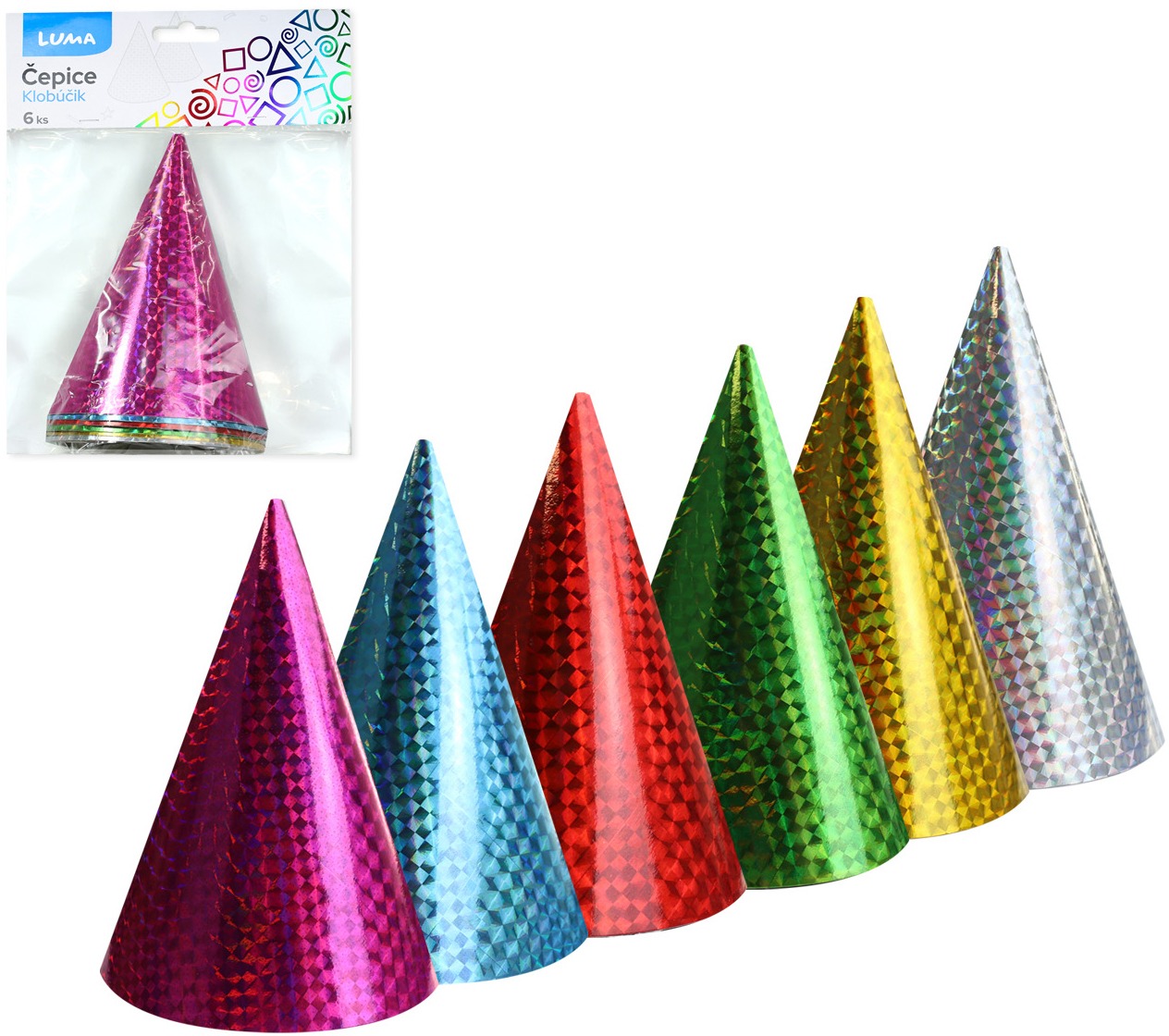 LUMA Laser Čepice 15 cm 6 ks, barevné