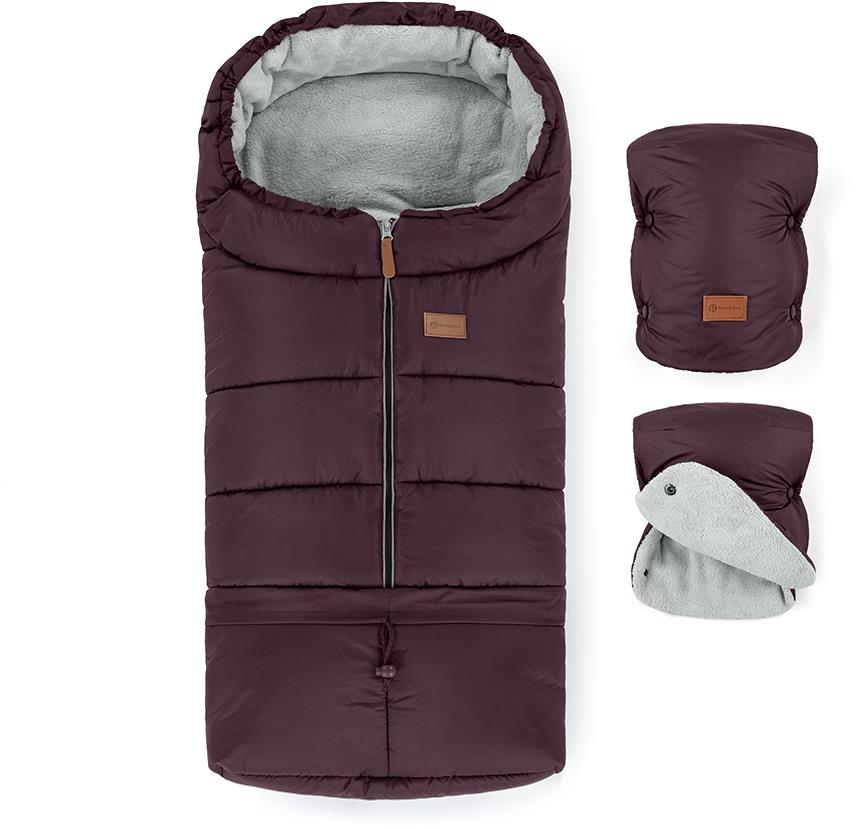 PETITE&MARS Set fusak Jibot 3v1 + rukavice na kočárek Jasie Mysterious Plum