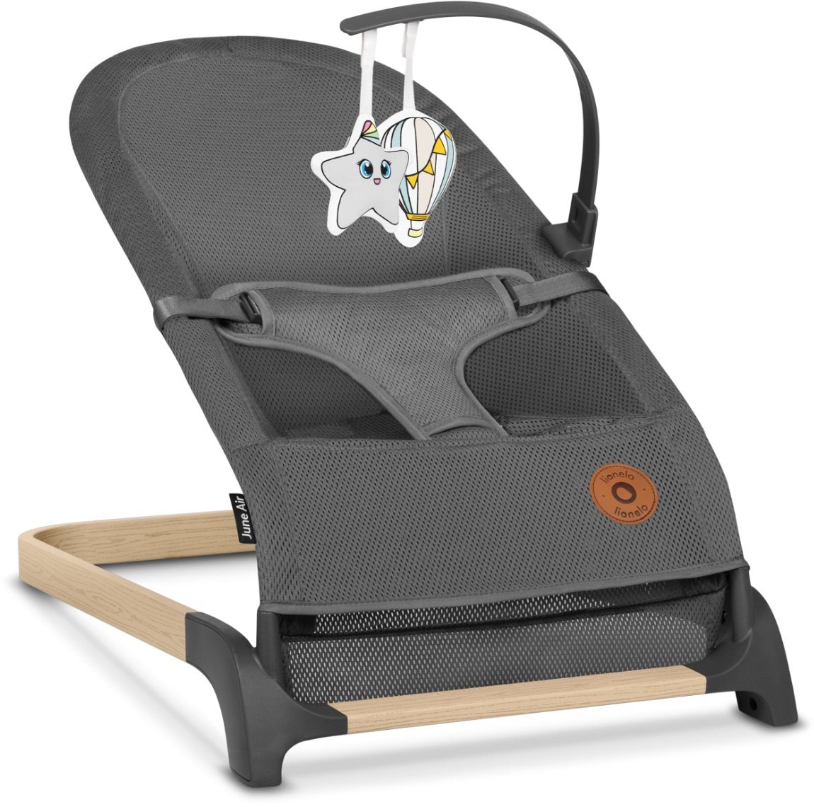 Lionelo Houpací lehátko June Air Grey Graphite