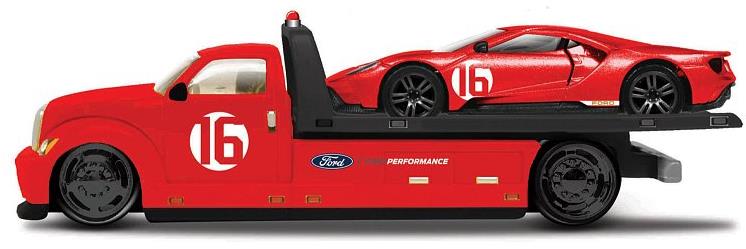 Maisto Flatbed 2022 Ford GT Heritage Edition červený s číslem 16