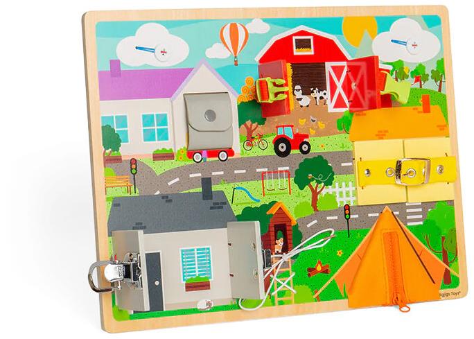 Bigjigs Toys Motorická deska každodenních dovedností