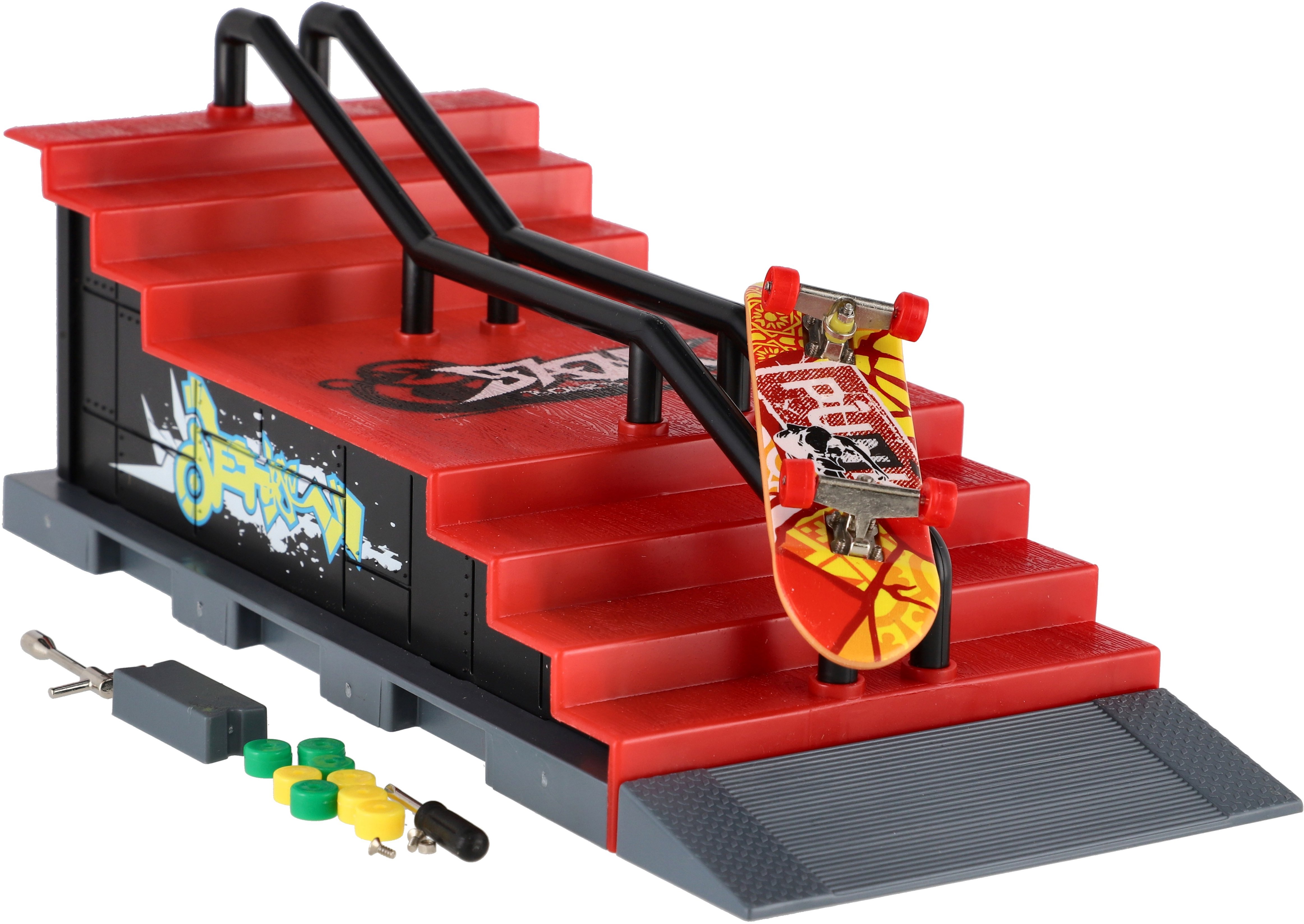 Teddies Skatepark - Skateboard prstový šroubovací s rampou