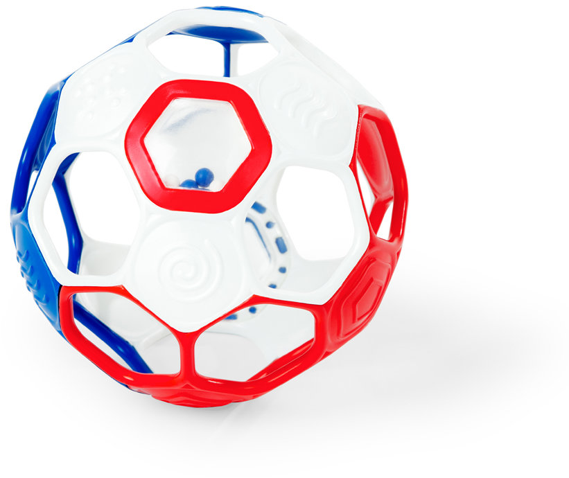 Oball Rattle Goals 10 cm Red, White/Blue