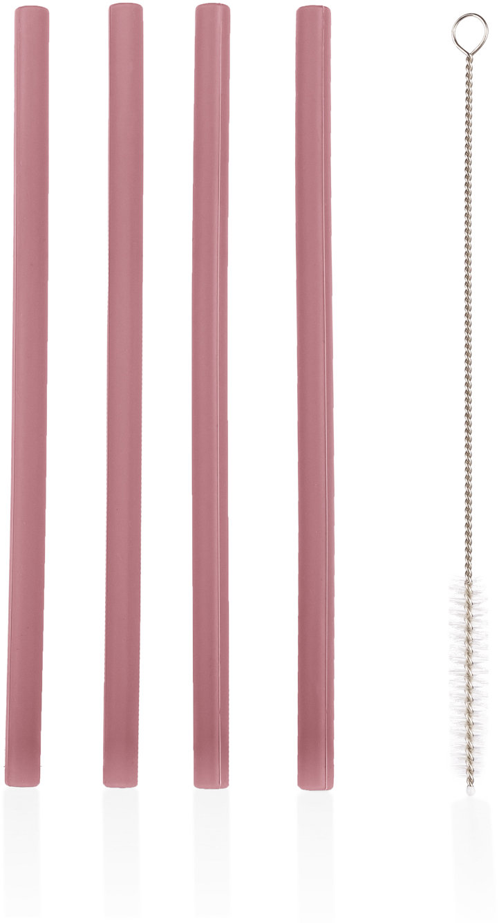 Zopa Silikonové brčko 4 ks Old Pink