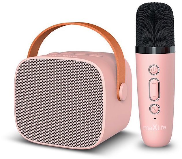 Maxlife MXKS-100 Bluetooth karaoke set růžový