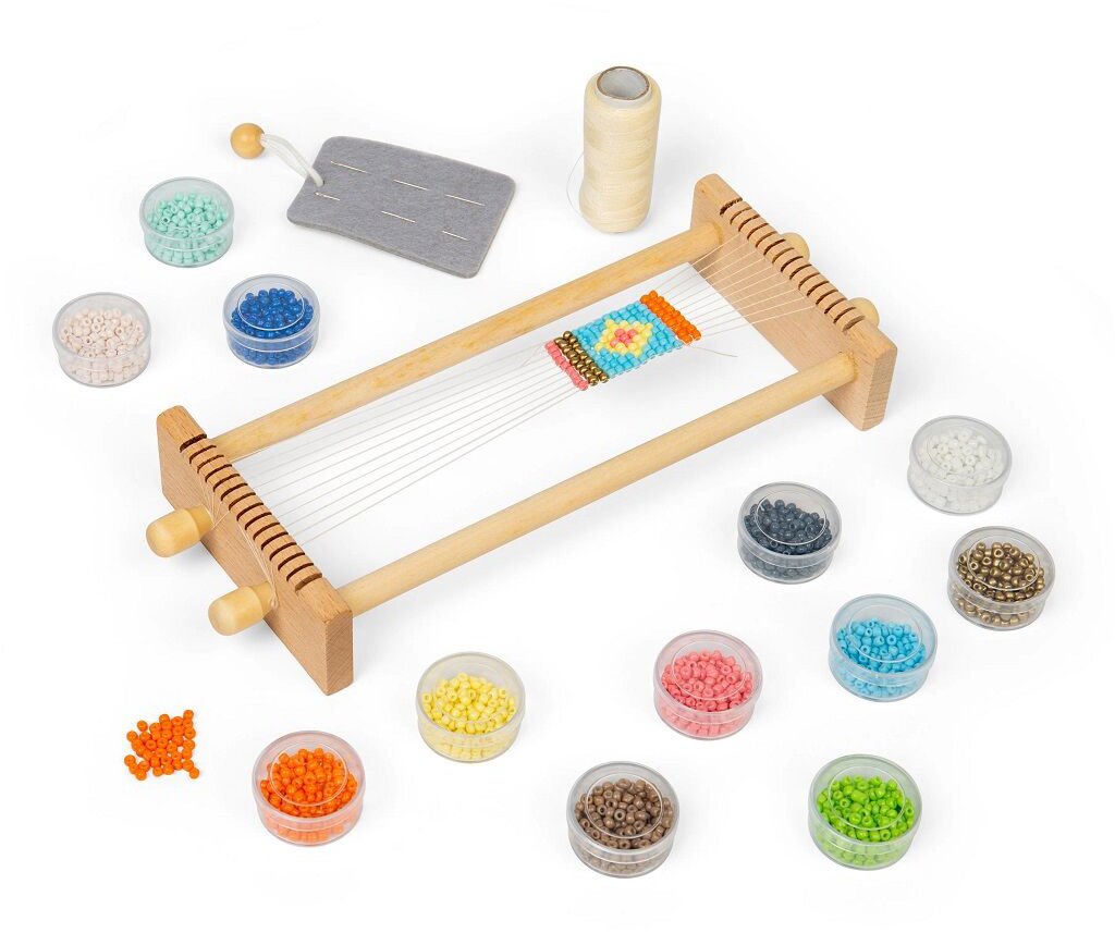 Bigjigs Toys Tkalcovský stav na korálky