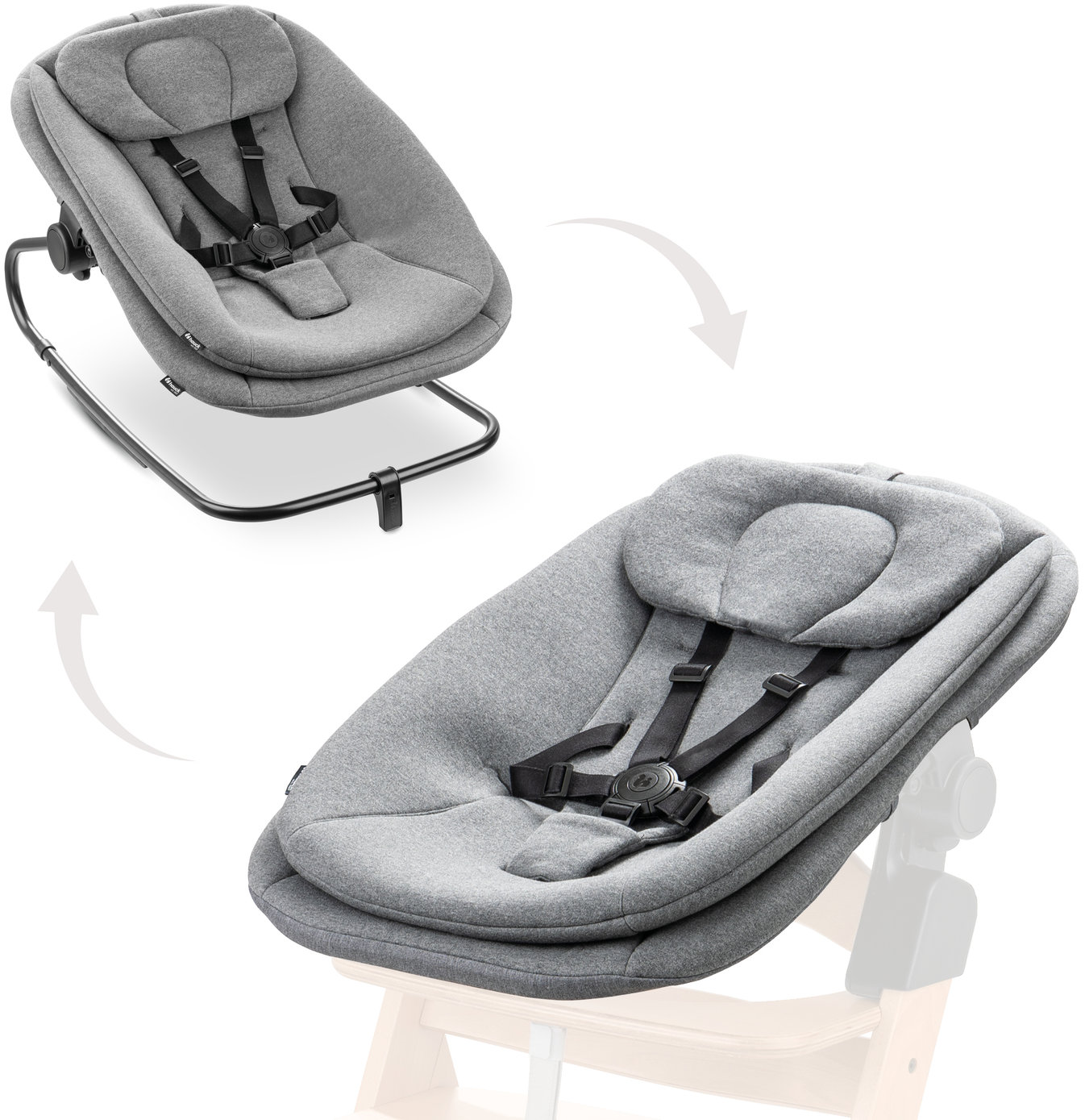 Hauck Bouncer 3v1 na židličky Alpha+/Beta+ Dark Grey Melange