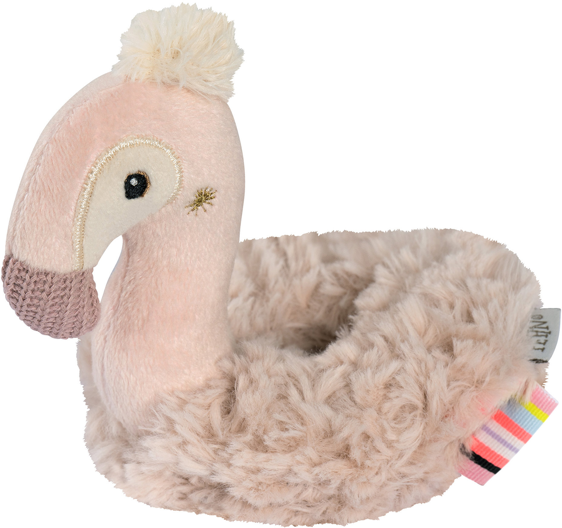 Baby Fehn Měkký kroužek Plameňák Pink