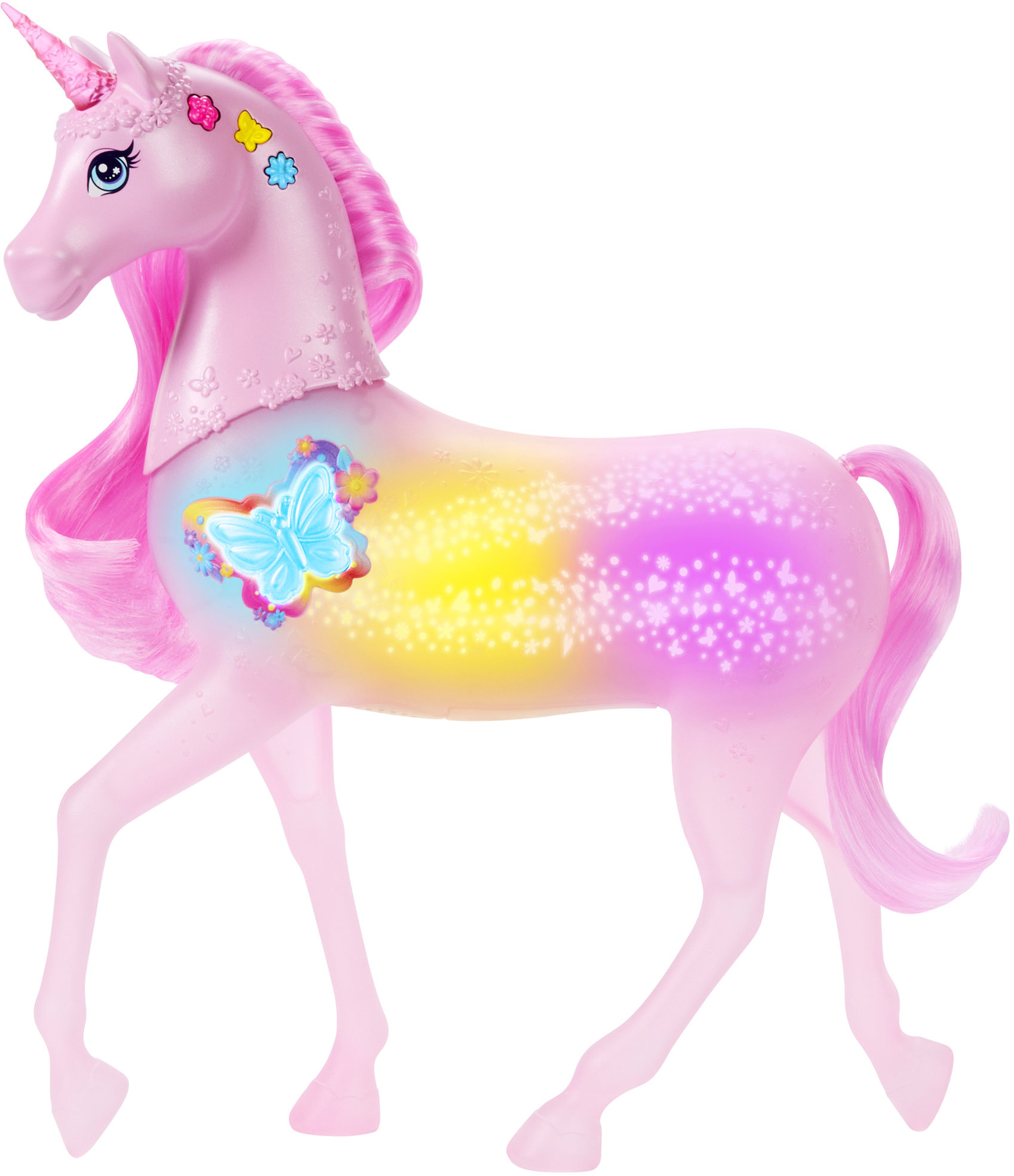 Barbie Kouzelný jednorožec, 20 kombinací světel, zvuků a hudby