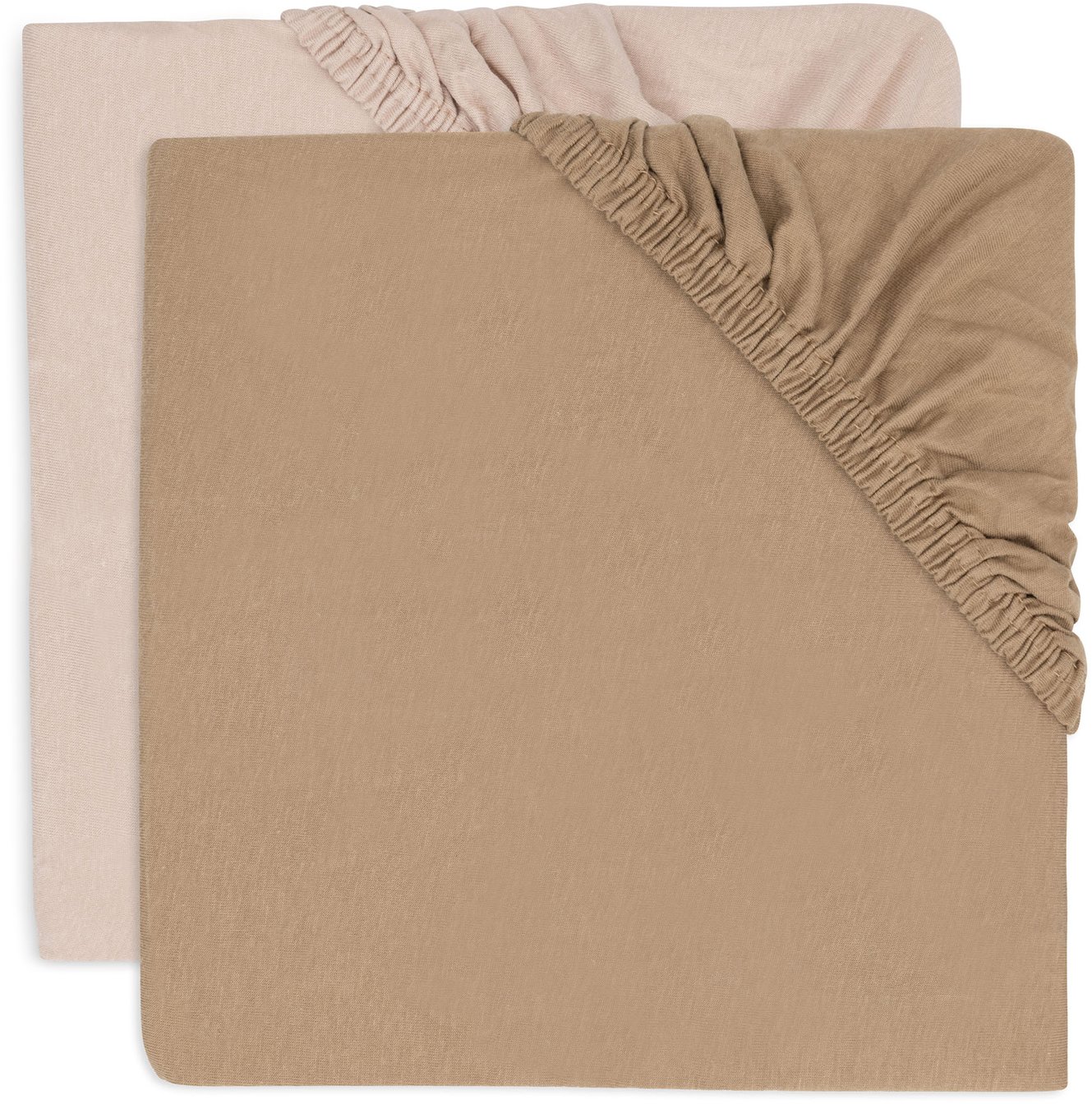 Jollein Prostěradlo Wild Rose / Biscuit 2 ks