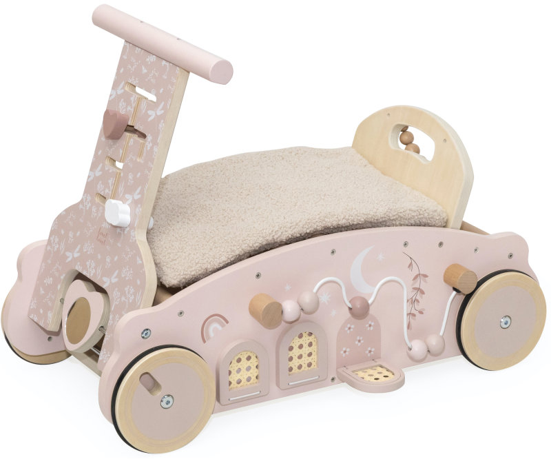 Label Label Houpátko, chodítko a vozítko 3 v 1 Pink
